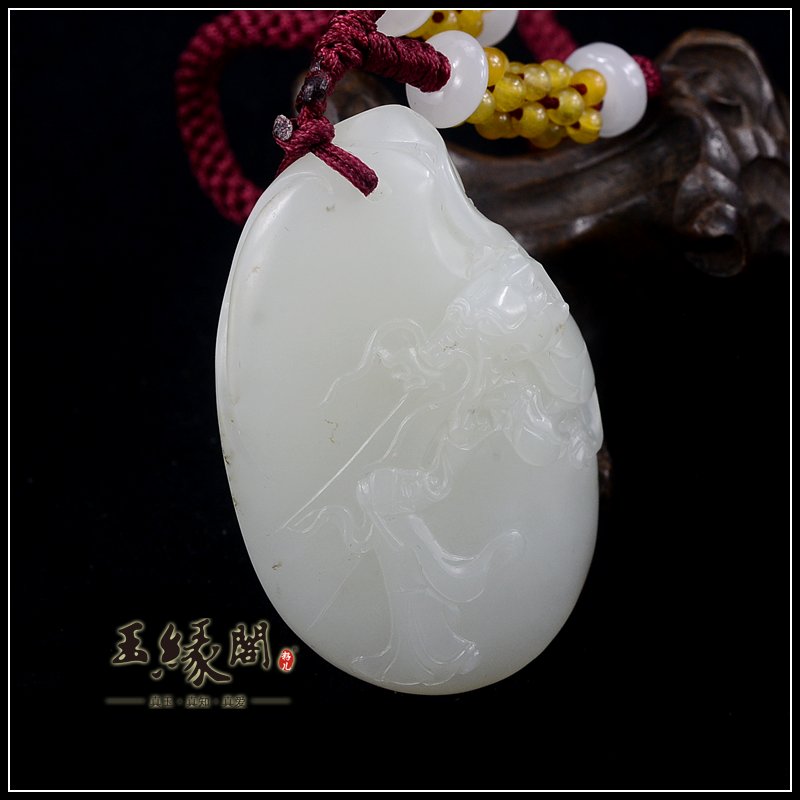 羊脂白玉籽料把件 画龙点睛
