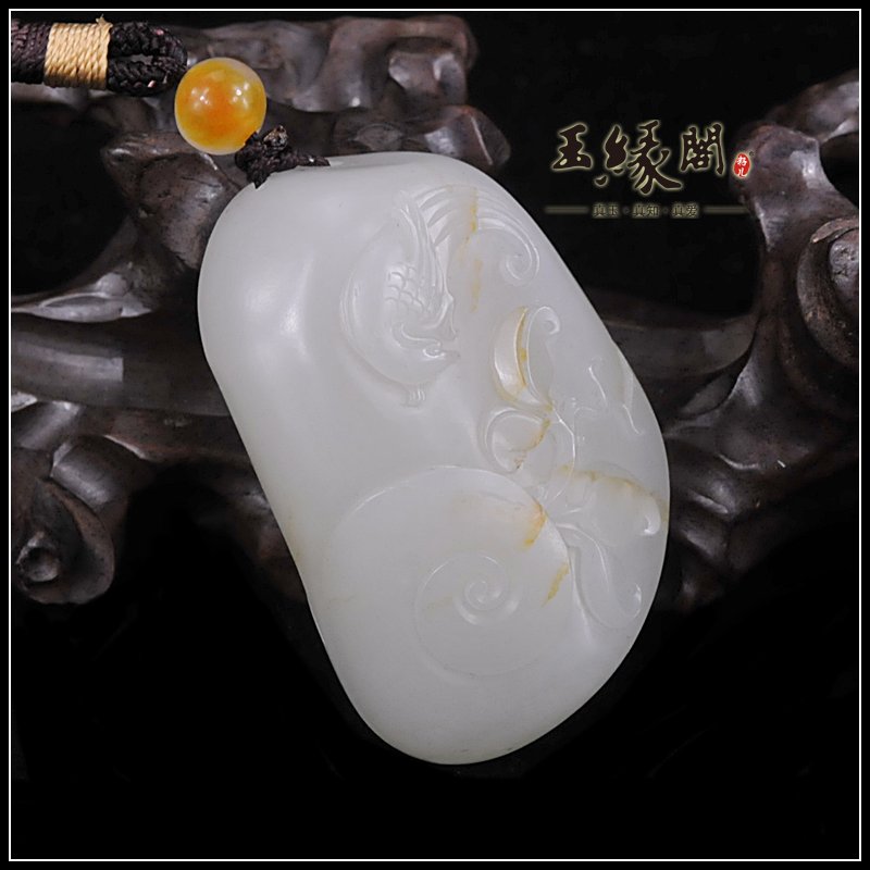 白玉籽料把件 福寿如意