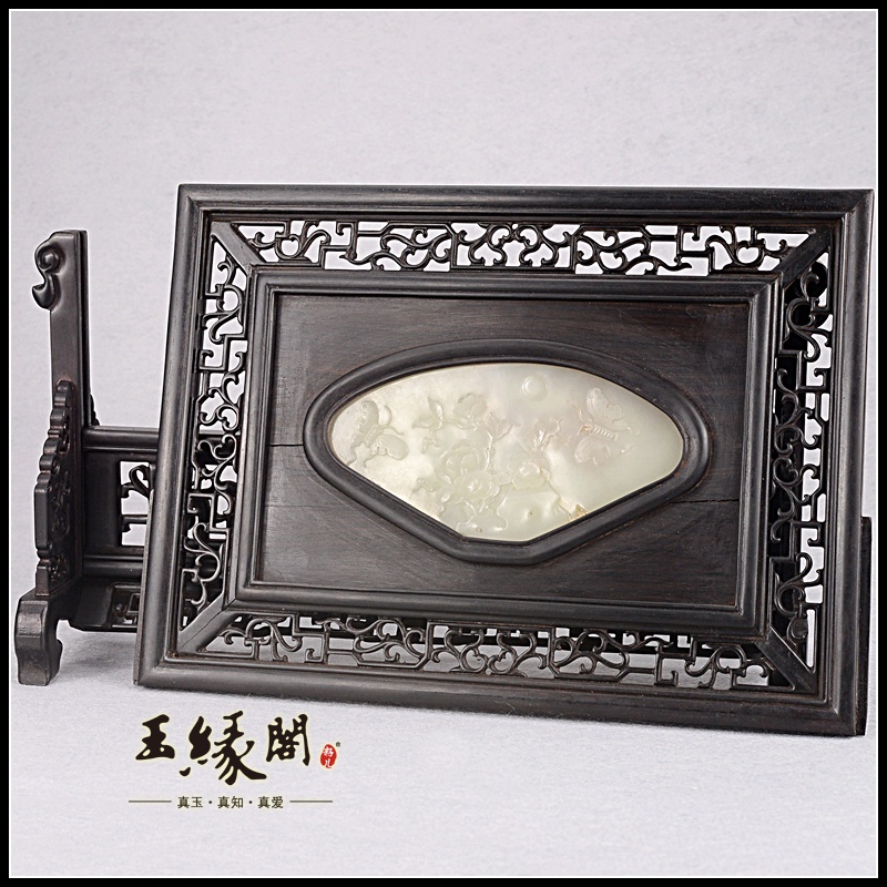 白玉籽料摆件 蝶恋花