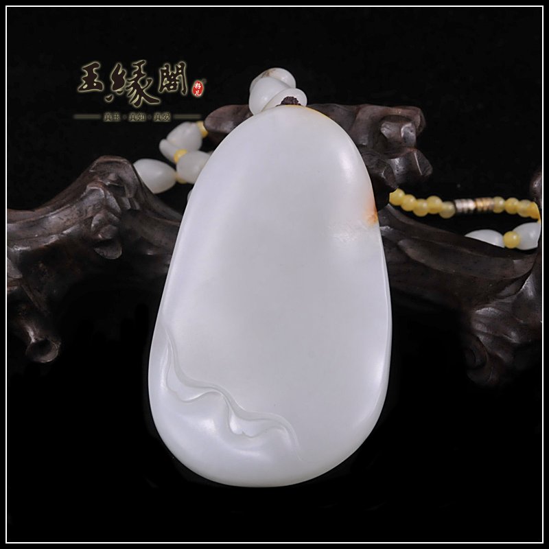 羊脂白玉籽料把件 永结同心