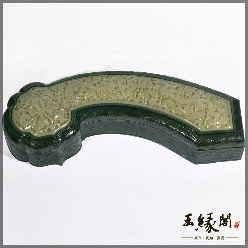 青玉摆件 仿古如意盒