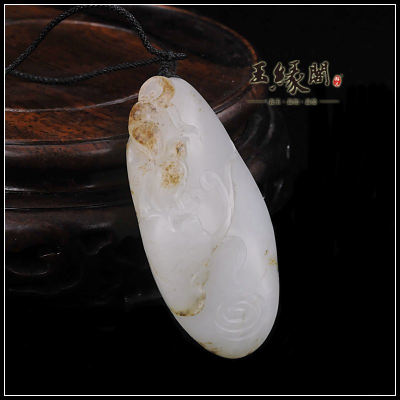 褐皮籽料挂件 岁岁平安