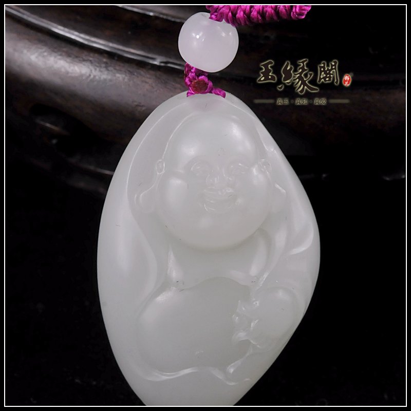 羊脂玉籽佛挂件