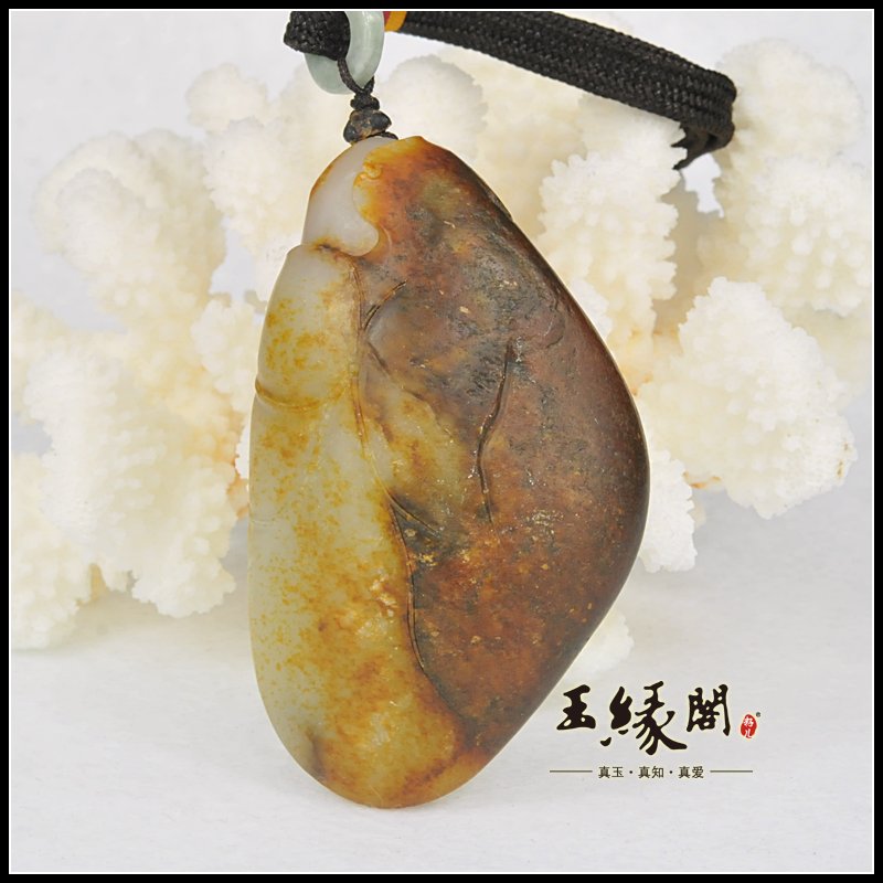 黄皮籽料把件 一路连科