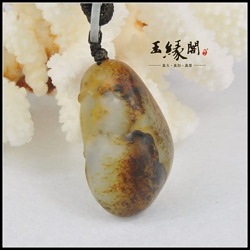 黄皮籽料把件 喜登连科