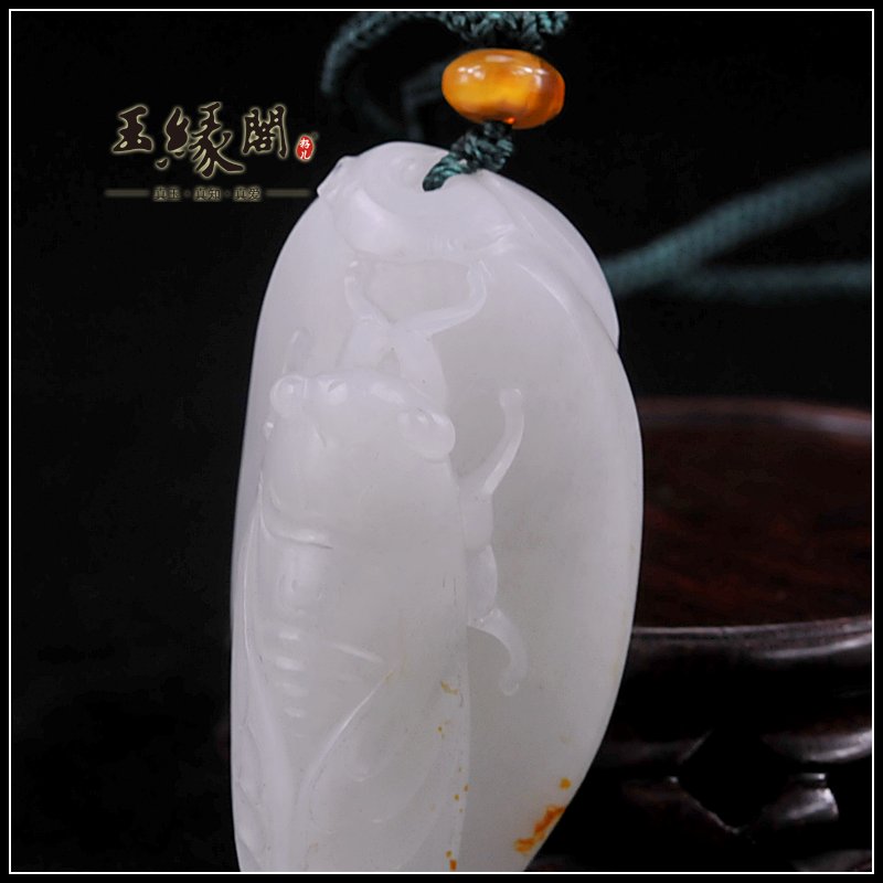 白玉籽料挂件 一鸣惊人