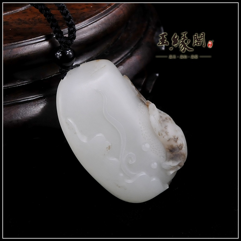 褐皮籽料挂件 连年有余