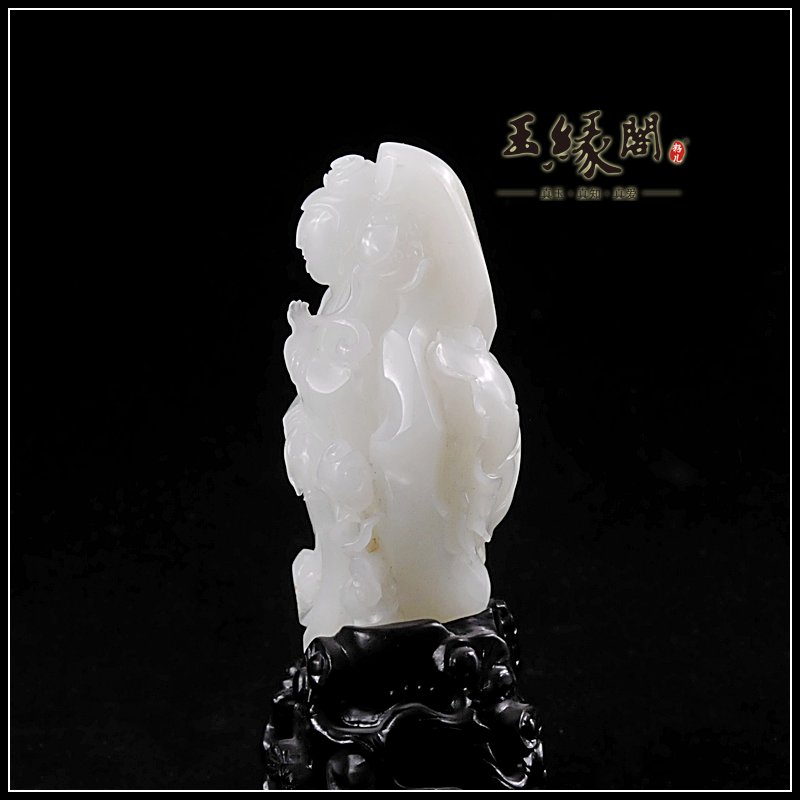 羊脂玉籽料摆件 观音