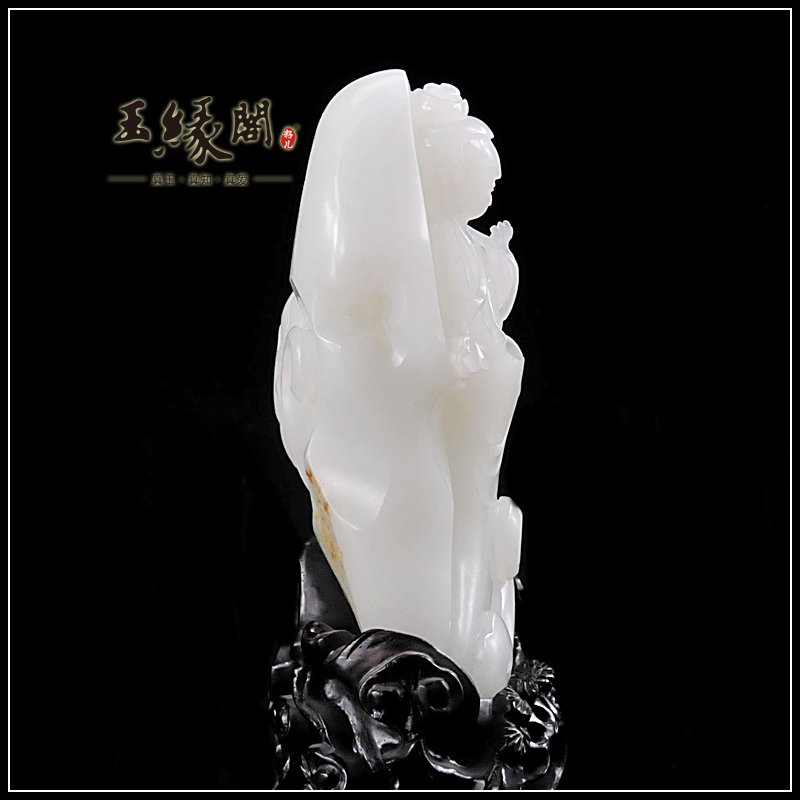 羊脂玉籽料摆件 观音