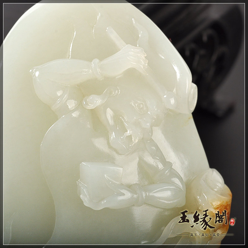 白玉籽料把件 独占鳌头