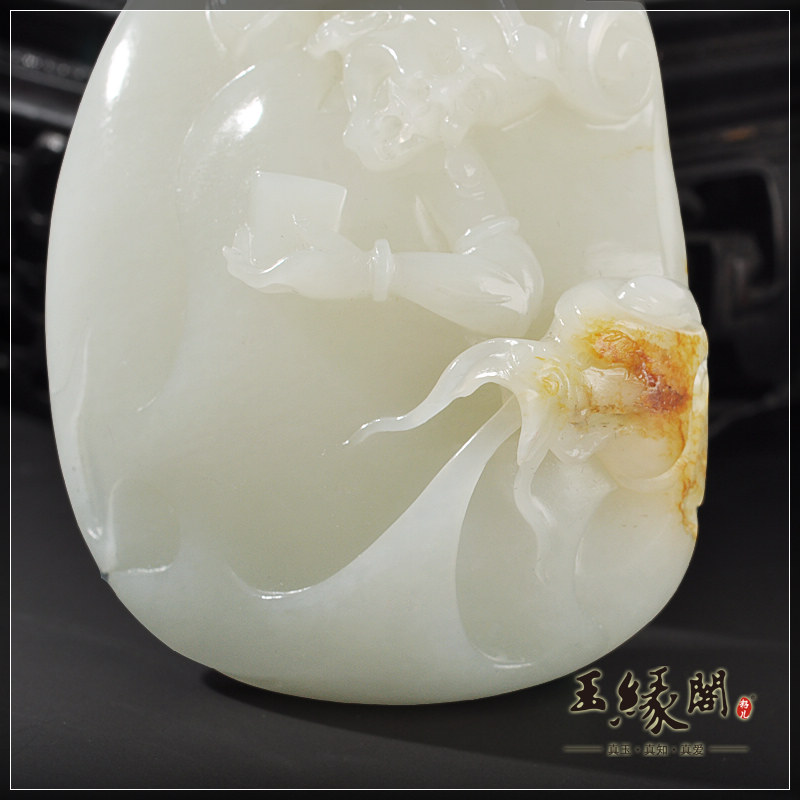 白玉籽料把件 独占鳌头