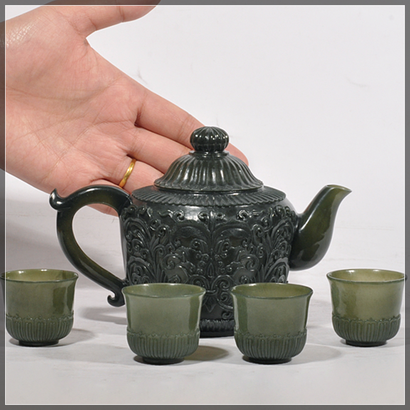青玉摆件 茶壶