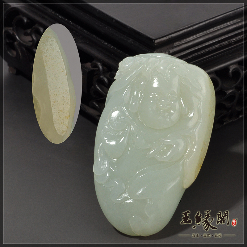 秋梨皮籽料把件 刘海洒钱