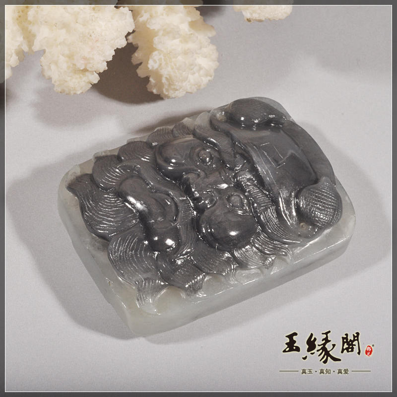 墨玉籽料腰扣 钟馗