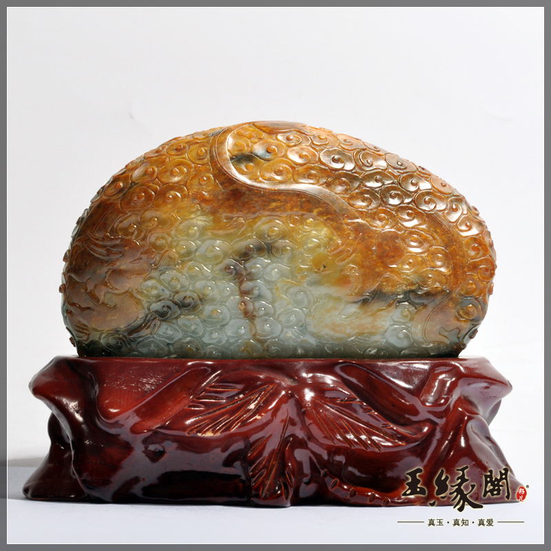 红皮籽料摆件 群龙争霸