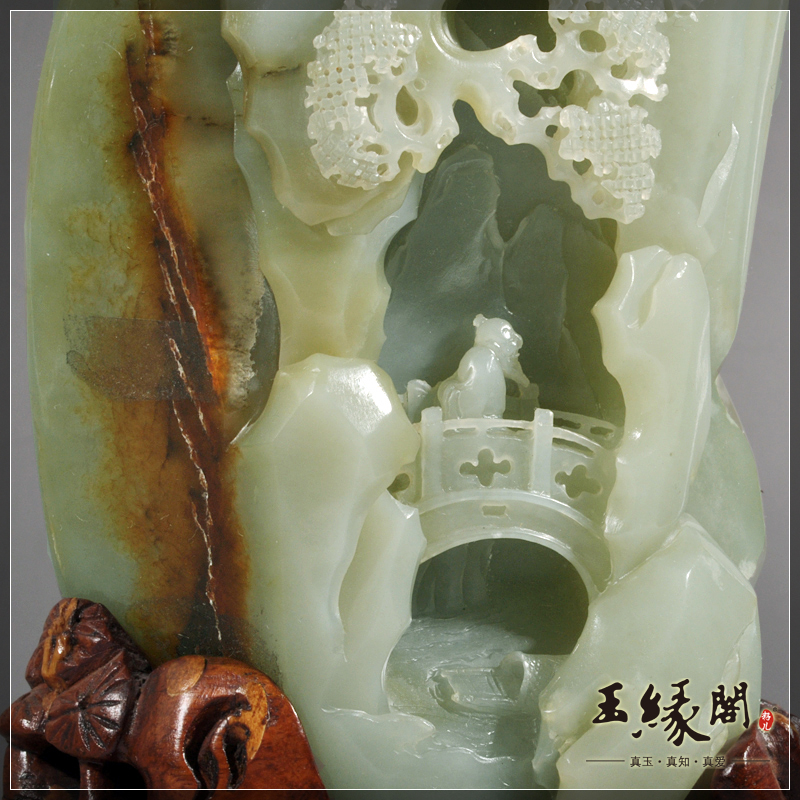 白玉籽料摆件 仙山对弈