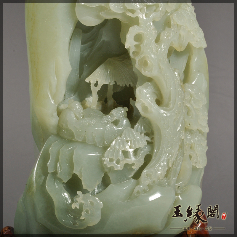 白玉籽料摆件 仙山对弈