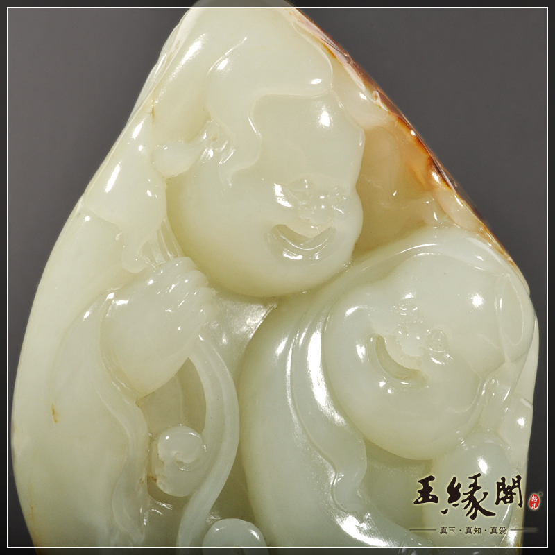 红皮籽料把件 和合二仙