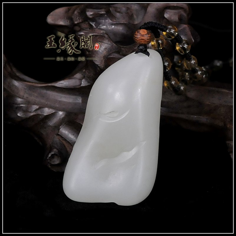 羊脂玉籽挂件 观音