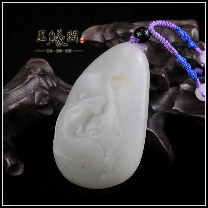 白玉籽料把件 马