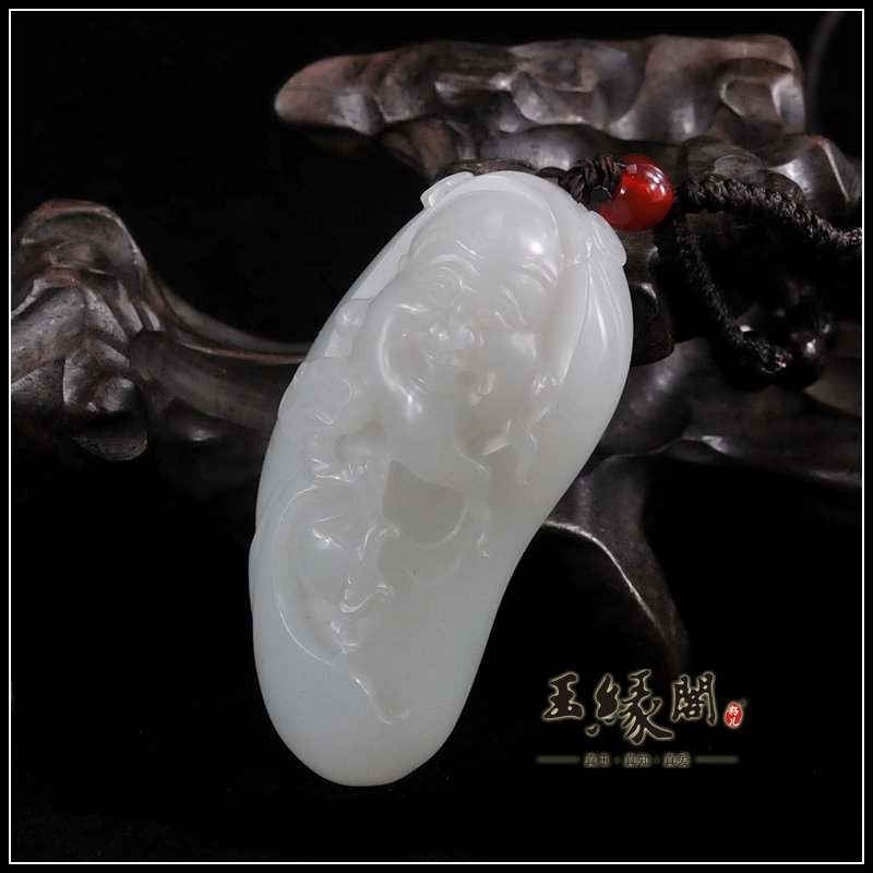 白玉籽料挂件 财神