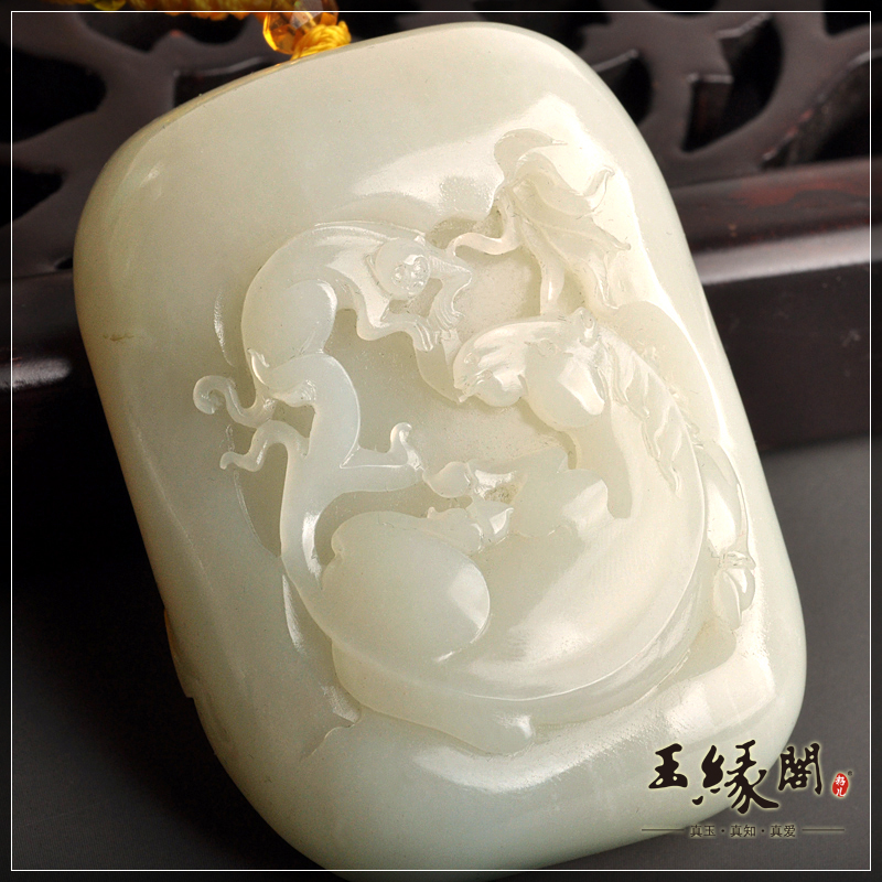 白玉籽料把件 马上封侯