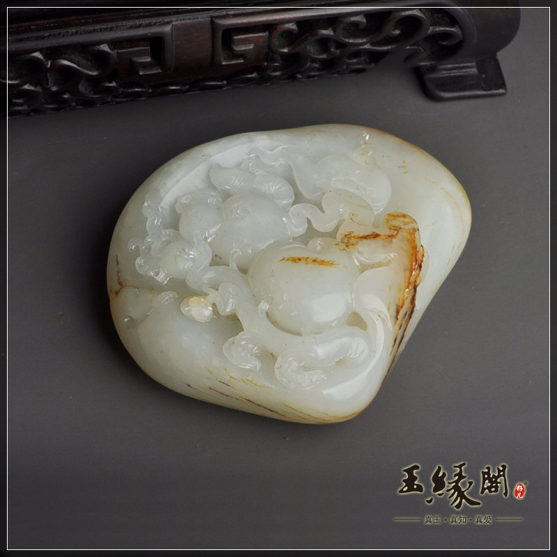 黄皮籽料把件 多子多福