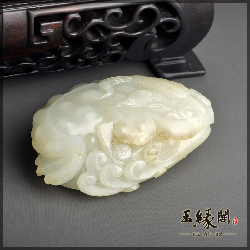 白玉籽料把件 金钱缠身