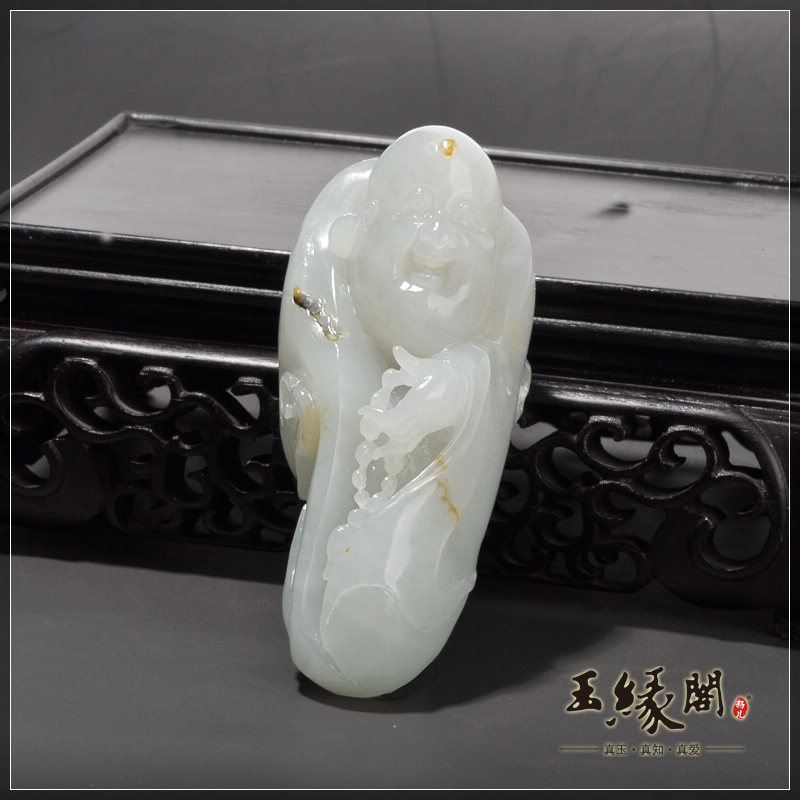 白玉籽料把件 如意佛