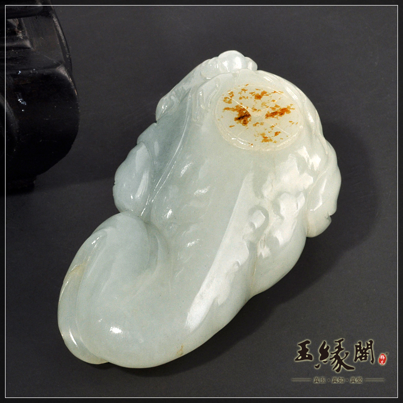 枣红皮籽料把件 金钱缠身