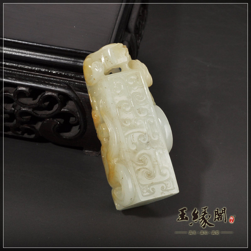 黄皮籽料印章 龙凤呈祥