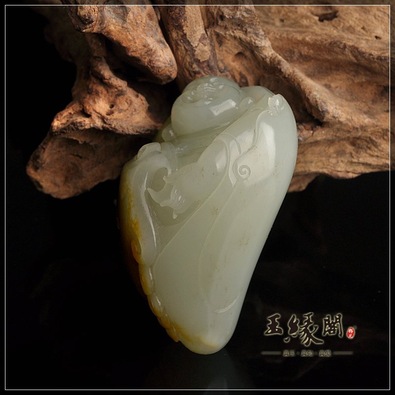 黄皮籽料把件 佛送财