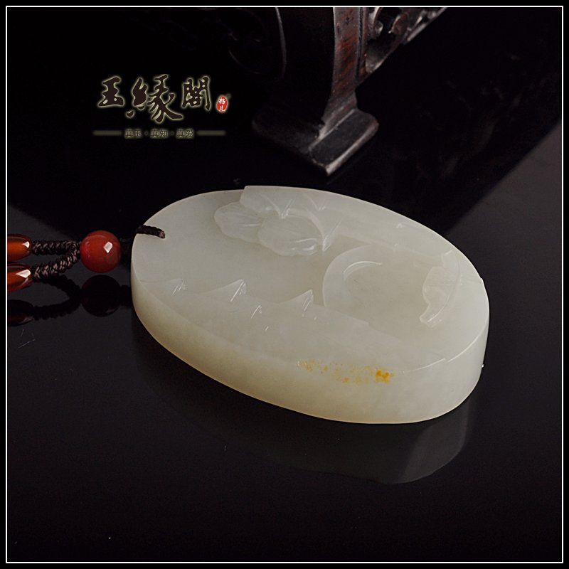 白玉籽料牌 江南水乡