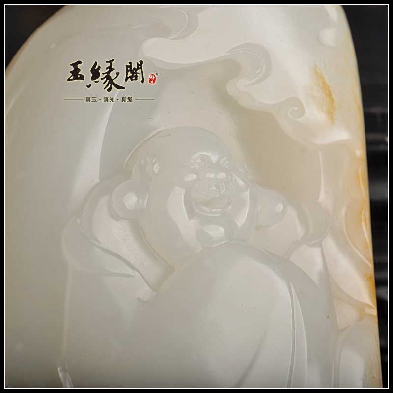 白玉籽料把件 佛引福来