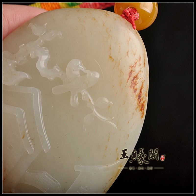 白玉籽料把件 双喜临门