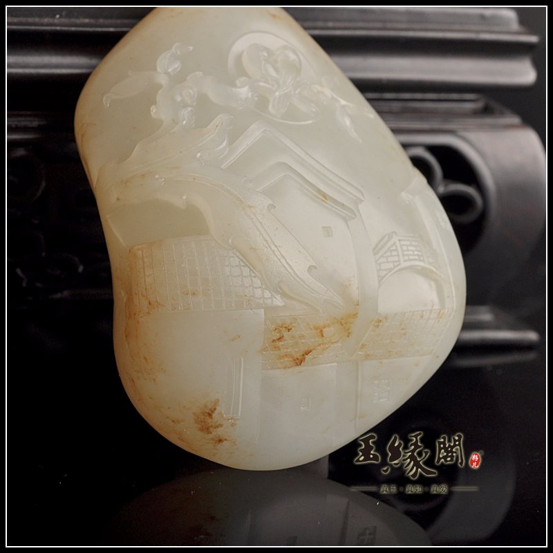 白玉籽料把件 双喜临门