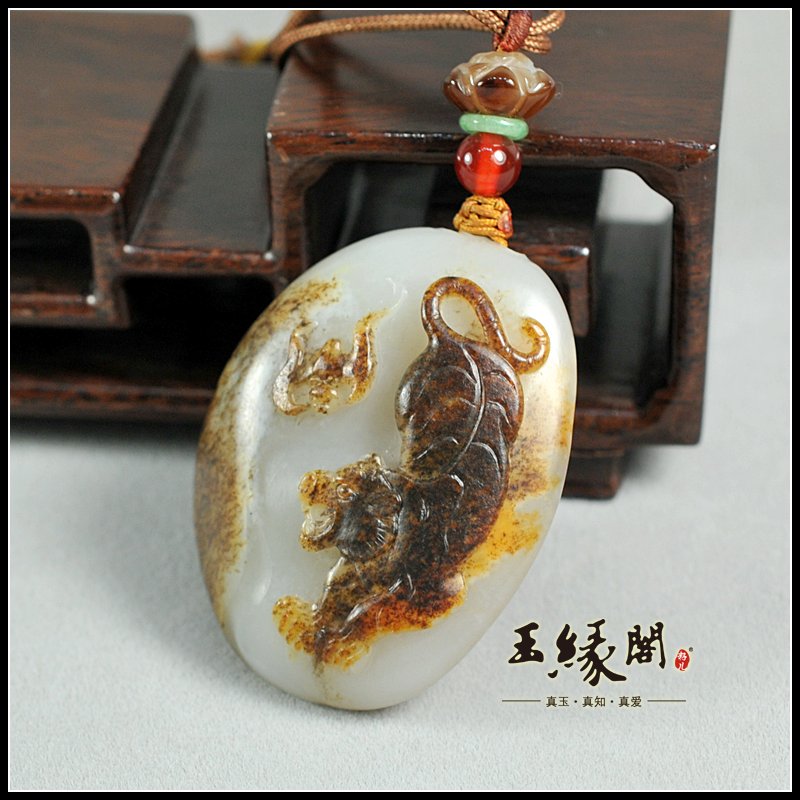 黄皮籽料 虎福把件