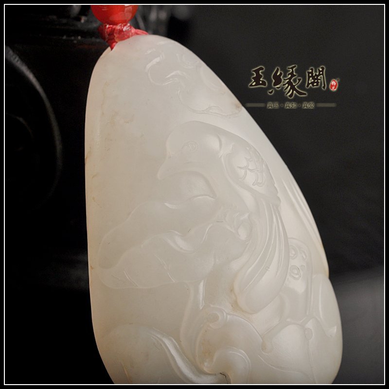 白玉籽料挂件 喜登连科