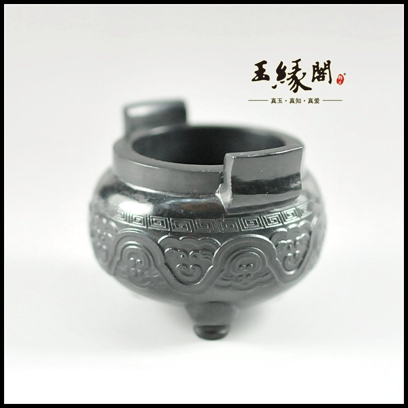 和田玉摆件 三足香炉