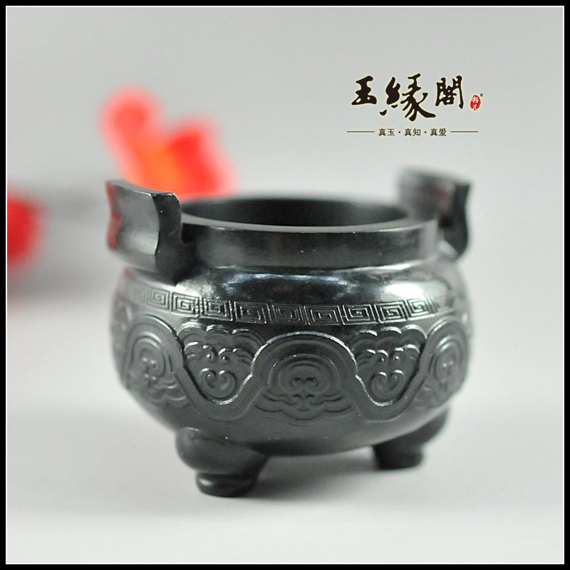 和田玉摆件 三足香炉