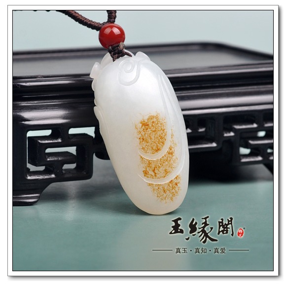 羊脂白玉籽料挂件 财神