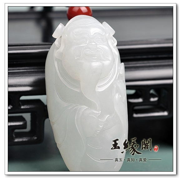 羊脂白玉籽料挂件 财神