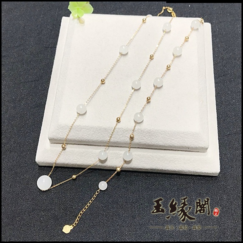 18K金镶玉 手链