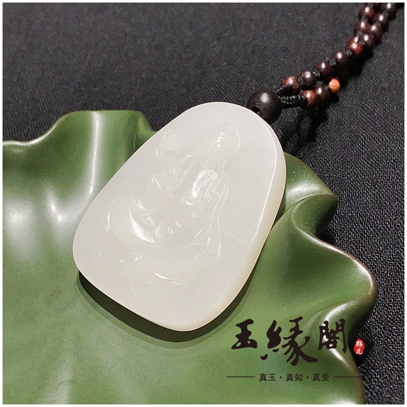 羊脂玉籽料牌 观音