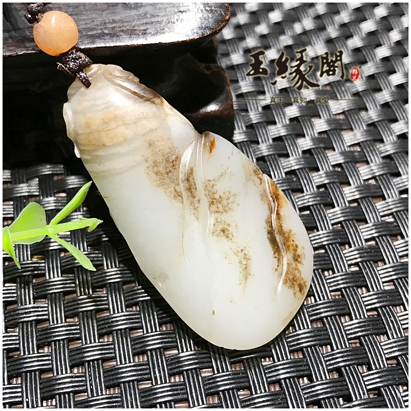 褐皮籽料挂件 财运连连