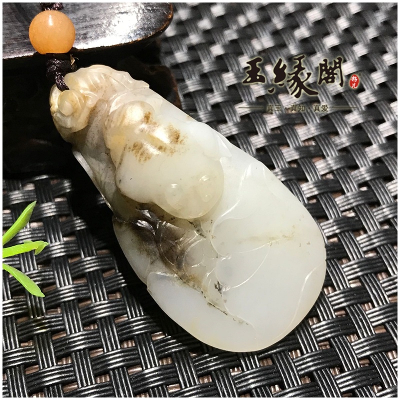 褐皮籽料挂件 财运连连