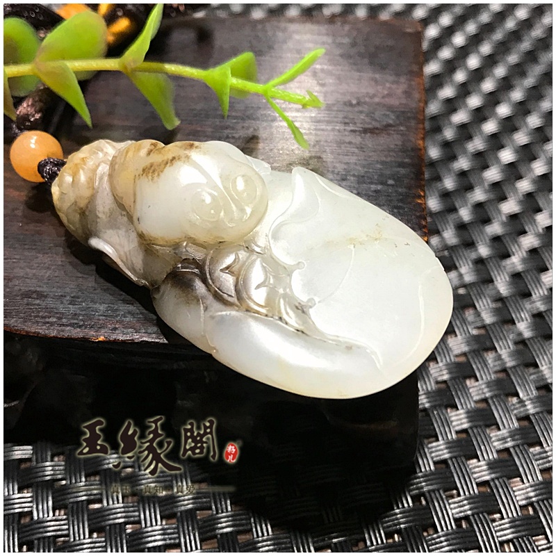 褐皮籽料挂件 财运连连