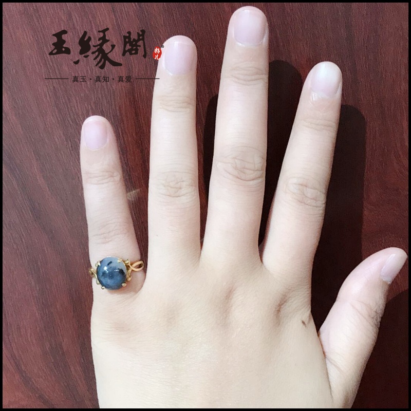 18K金镶玉 戒指