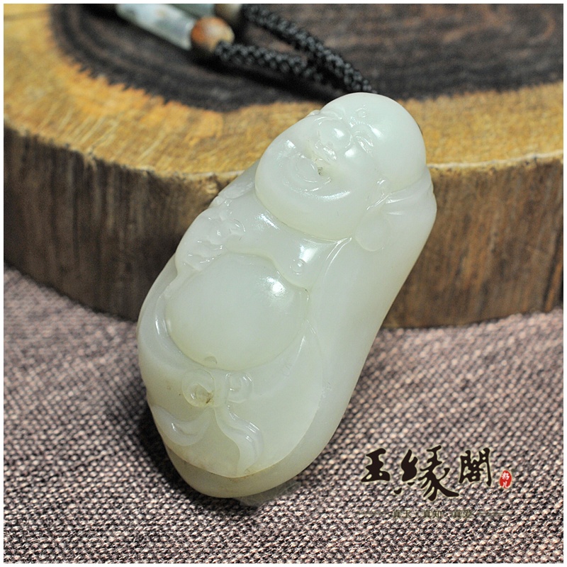 白玉籽料把件 佛引福来