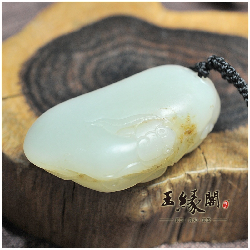 白玉籽料把件 佛引福来